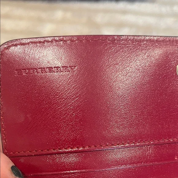 Burberry Burgundy Leather Wallet - Picture 4 of 8